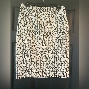Ann Taylor Black and White Mosaic Pencil Skirt